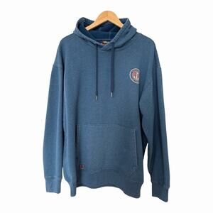 Grundens Hoodie Sweatshirt Mens XL Blue Anchor Logo Pocket Casual Outdoors